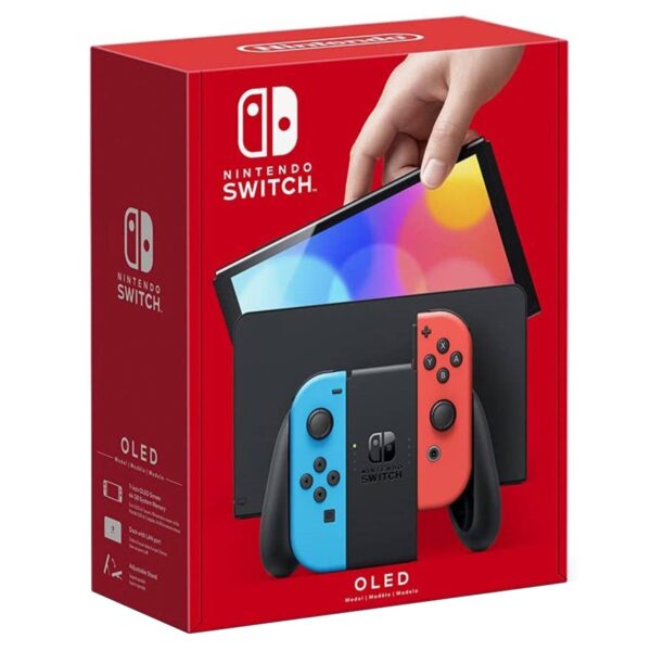 Nintendo Switch (OLED Model) W/Neon Blue & Neon Red Joy-Con